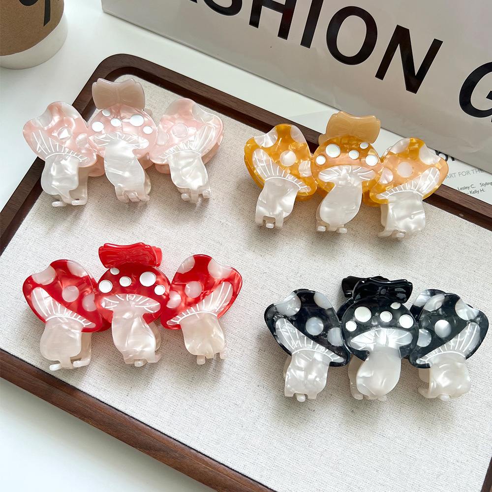 11 cm kleurrijke champignonacetaat haarklauw clips haaraccessoires voor vrouwelijke meisjes