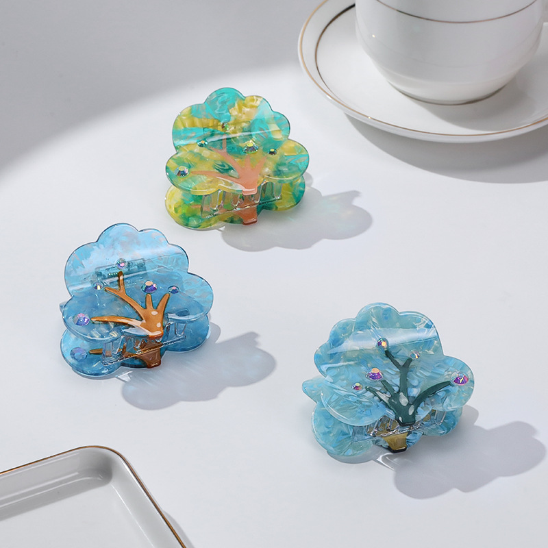 5.3cm Colorfl Tree Acetaat Hiar Clips Haaraccessoires voor vrouwelijke meisjes