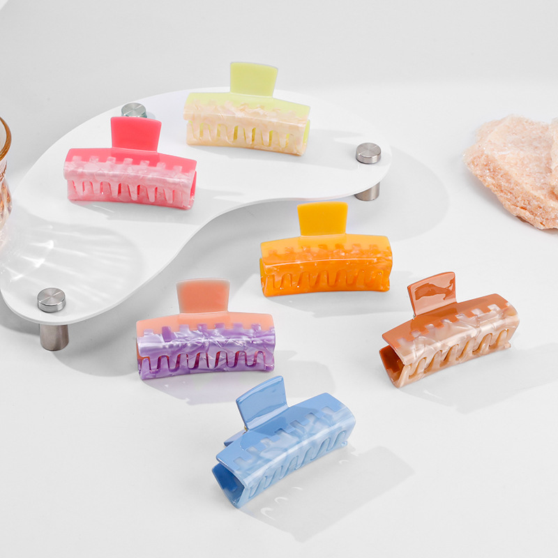 7,5 cm kleurblokkering acetaat hiar clips haaraccessoires voor vrouwelijke meisjes