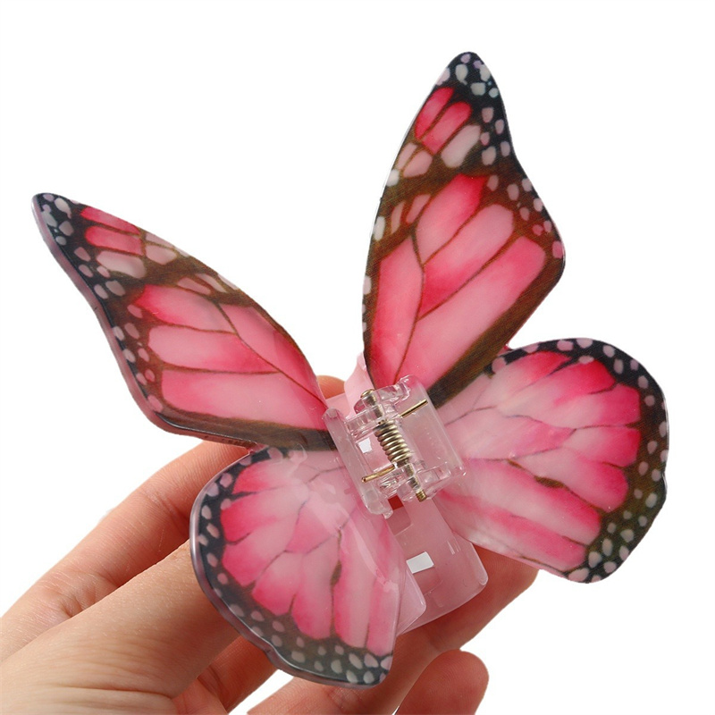 9 cm elegante zomeracetaat grote vlinderhaarclips