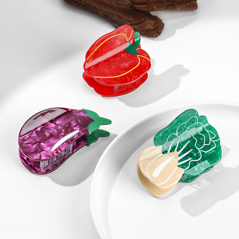 Cellulose acetaat haar clips fancy groente vorm haar kaakclips