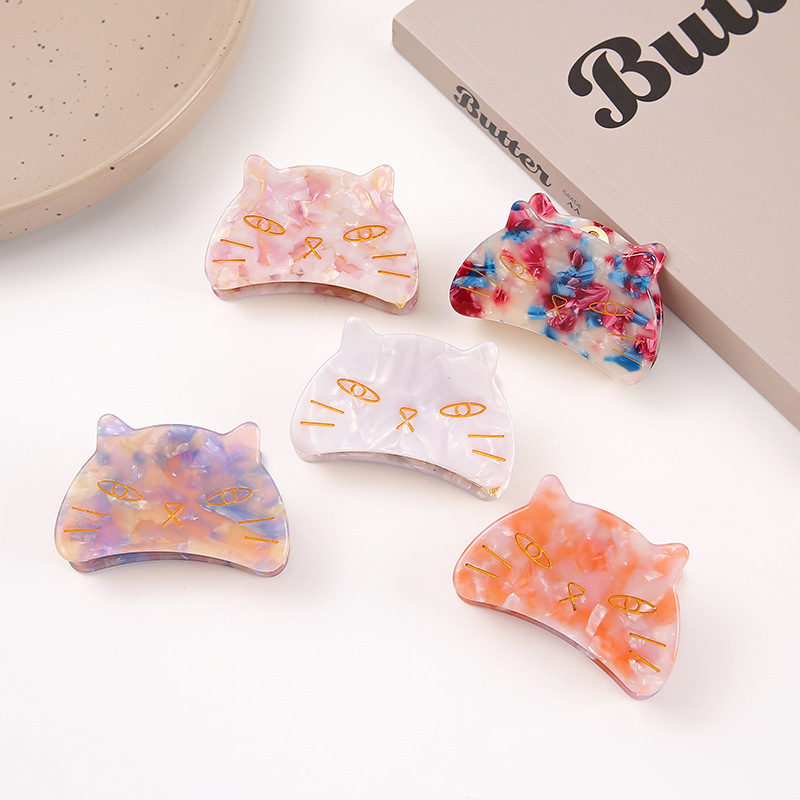 Schattige katcellulose acetaat haar clips haar kaak clips haaraccessoires voor vrouwelijke meisjes