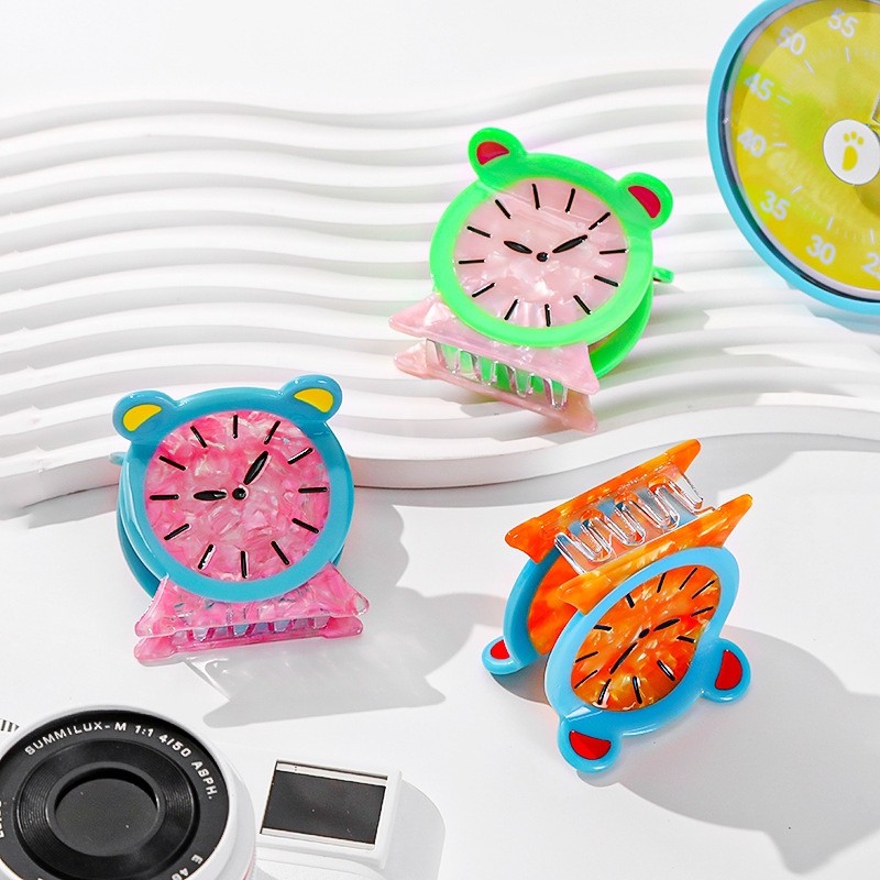 Grappige wekker haarclip haaraccessoires voor vrouwelijke meisjes