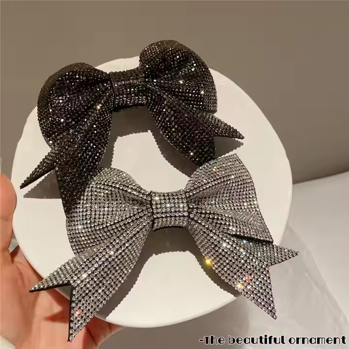 Luxe haarspelden Crystal Rhinestone Bowknot Metal Hair Clip voor vrouwen voor festivalcadeau