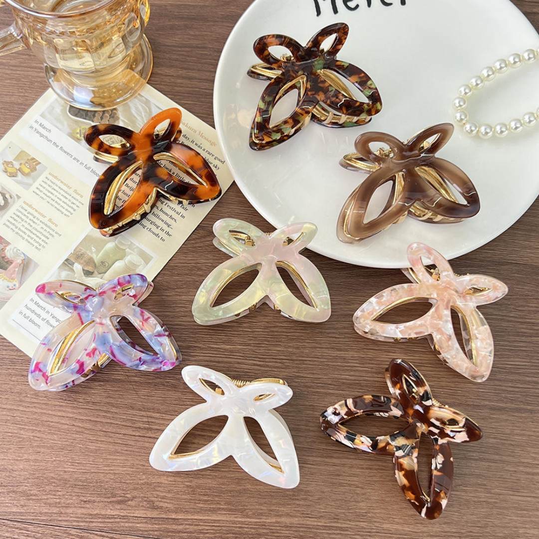 Nieuwe Custom Logo Mini Mode 6.5 cm Acetaatlegering Vlinder Meisjes Haarklauw Clips Zoete Bruiloft voor Vrouwen Haaraccessoires